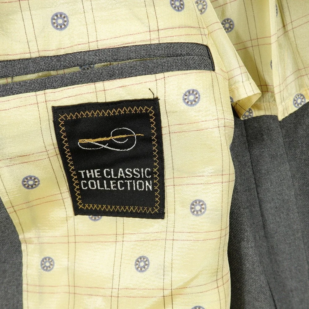 Vintage The‎ Classic Collection Sport Coat Mens 48 Gray Two Button Sears Blazer